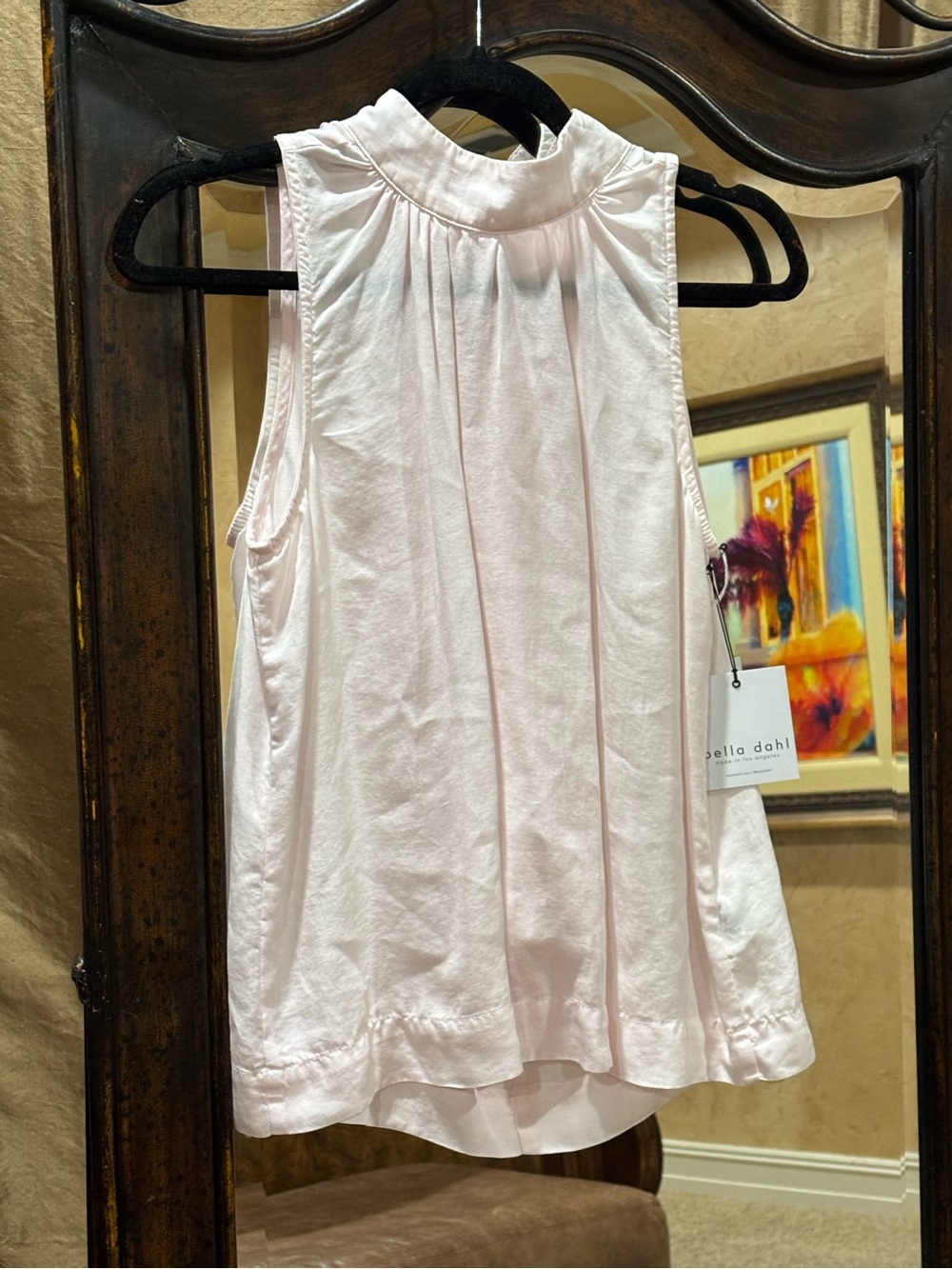 Bella Dahl Light Pink Women’s Halter Tie Neck Tank